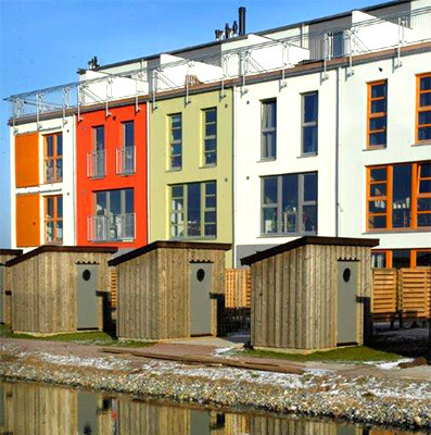 Fassade und Grundriss, European Village, Malmö, Schweden